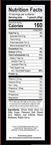 Better Oats® Maple & Brown Sugar Steel Cut Instant Oatmeal with Flax Seeds Perspective: right