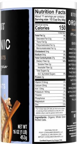 Better Oats® Organic Whole Grain Quick Oats Perspective: right