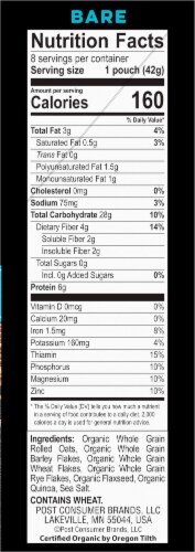 Better Oats® Organic Bare Instant Multigrain Hot Cereal Perspective: right