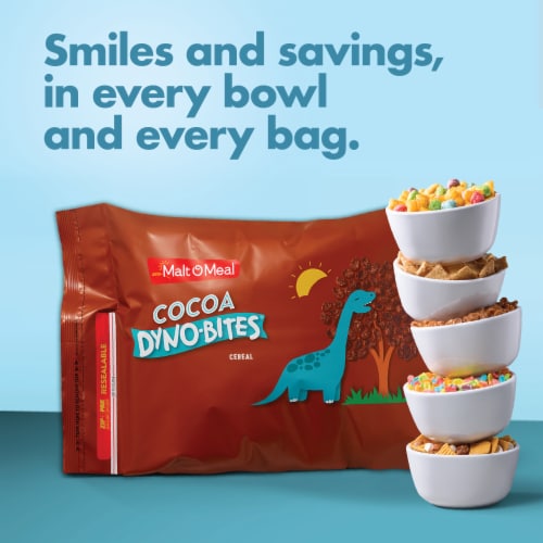 Malt-O-Meal Cocoa Dyno-Bites Bag Cereal Perspective: right