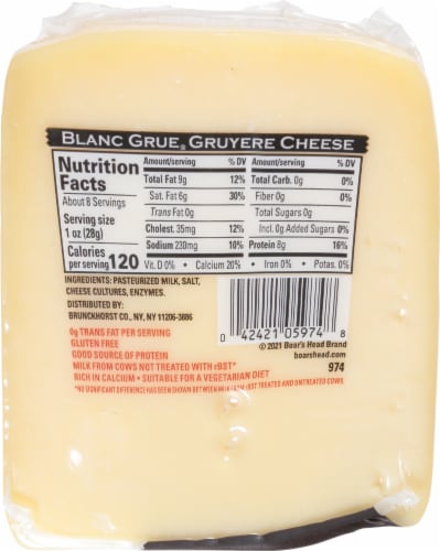 Boar’s Head Blanc Grue Gruyere Cheese Perspective: right