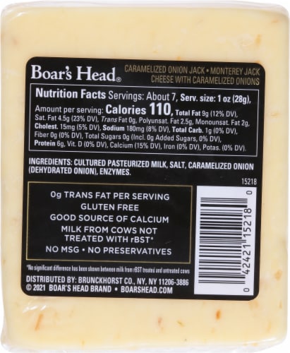 Boar's Head Caramelized Onion Jack Cheese Perspective: right