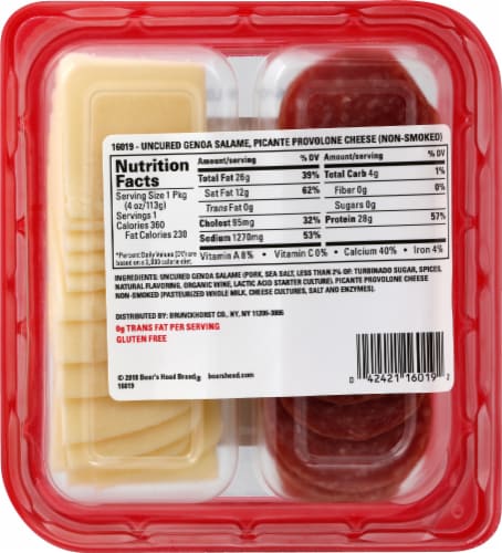 Boar's Head Uncured Genoa Salame & Picante Provolone Cheese Snack Perspective: right