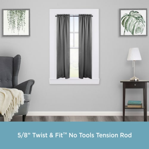 Kenney Rogers Deco Tension Curtain Rod - Black Perspective: right