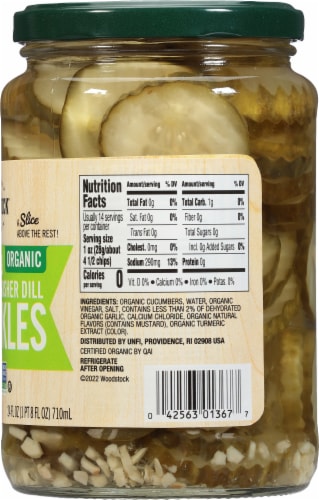 Woodstock® Organic Sliced Kosher Dill Pickles Perspective: right