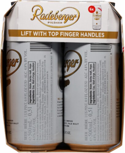 Radeberger Pilsner Beer Cans Perspective: right