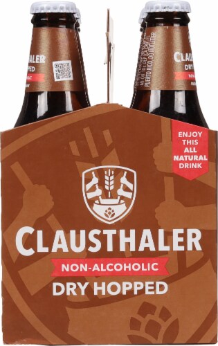 Clausthaler Dry Hopped Non Alcoholic Golden Amber Beer Perspective: right