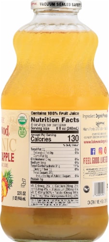 Lakewood Organic Pure Pineapple Juice Perspective: right