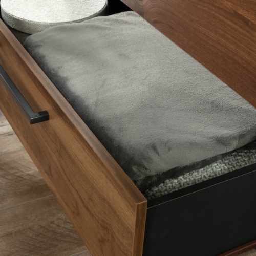 Sauder Nova Loft ® Open Wardrobe with Drawers in Grand Walnut Perspective: right