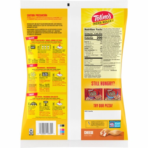 Totino's Pizza Rolls Cheese Flavored Frozen Snacks Perspective: right