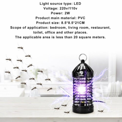 BugSoldier Mosquito Killer Electronic Trap Insect Bug Zapper Repel 8.25 , Black Perspective: right
