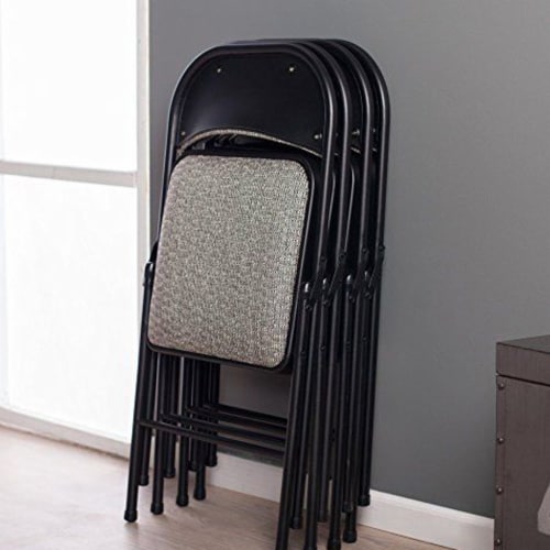 MECO Sudden Comfort Deluxe Metal Fabric Padded Folding Chair Set