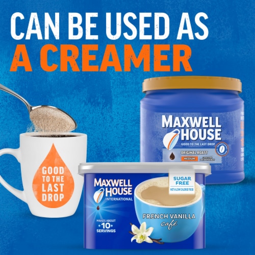 Maxwell House International French Vanilla Cafe-Style Sugar Free Instant Coffee Beverage Mix Perspective: right