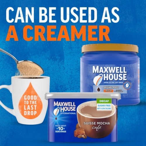 Maxwell House International Suisse Mocha Cafe-Style Decaf Sugar Free Instant Coffee Beverage Mix Perspective: right