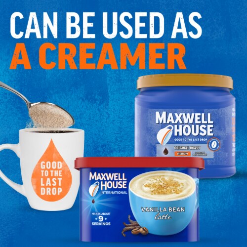 Maxwell House International Vanilla Bean Latte Cafe-Style Instant Coffee Beverage Mix Perspective: right