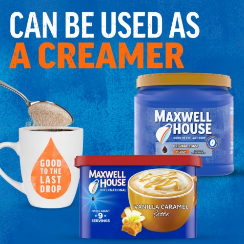 Maxwell House International Vanilla Caramel Latte Instant Coffee Perspective: right
