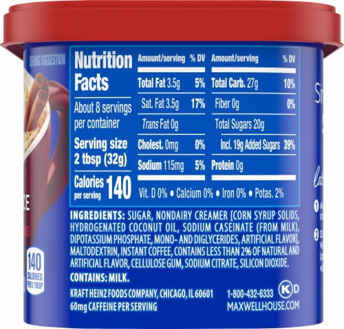 Maxwell House International Cinnamon Spice Latte Instant Coffee Perspective: right