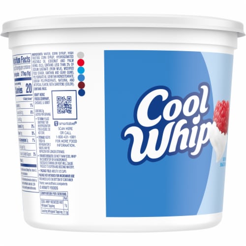 Cool Whip Reduced Fat Whipped Topping, Tub Perspective: right