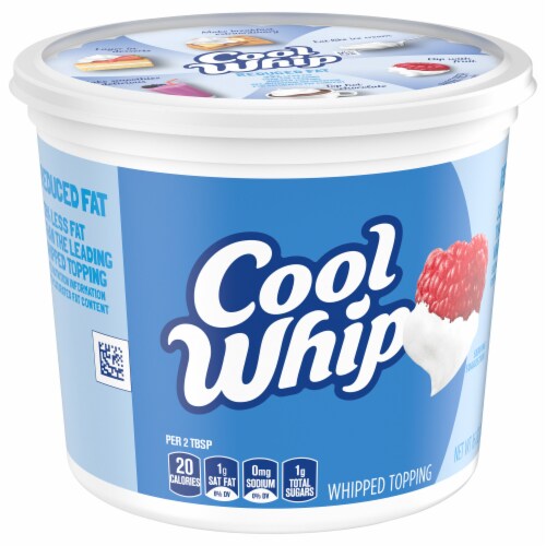 Cool Whip Reduced Fat Whipped Topping, Tub Perspective: right