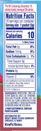 Crystal Light Rasperry Green Tea On-The-Go Drink Mix Packets Perspective: right