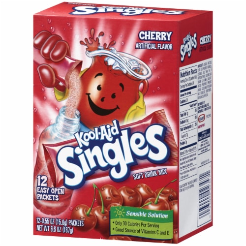 Kool-Aid Cherry Singles Soft Drink Mix Packets Perspective: right