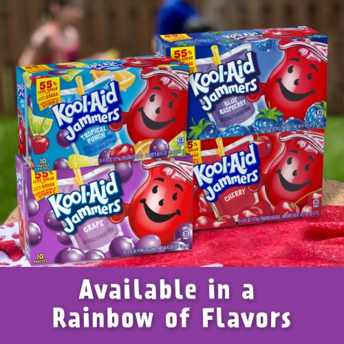 Kool Aid Jammers Grape Kids Drink 0% Juice Box Pouches Perspective: right
