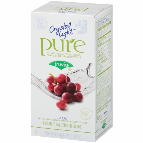 Crystal Light Pure Grape Naturally Sweetened Drink Mix Packets Perspective: right