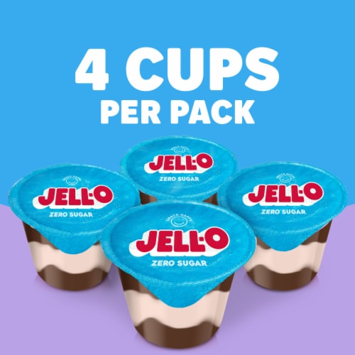 Jell-O Chocolate Vanilla Swirls Sugar Free Pudding Cups Snack Perspective: right