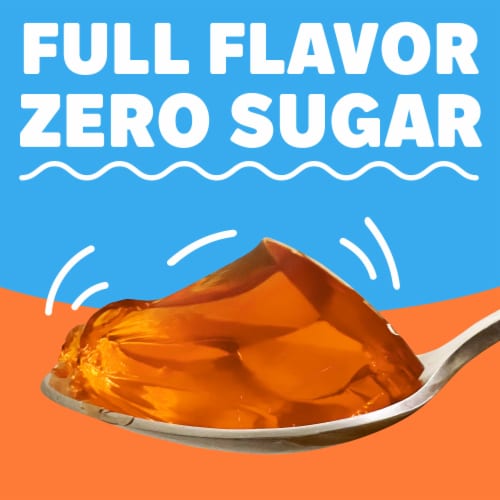 Jell-O Orange Sugar Free Jello Cups Gelatin Snack Perspective: right