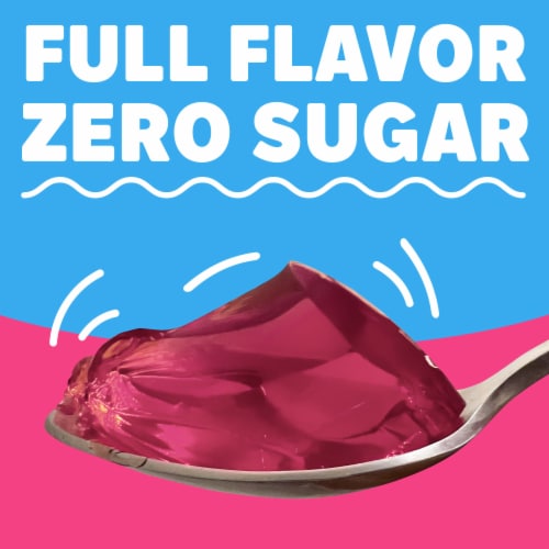 Jell-O Raspberry Sugar Free Jello Cups Gelatin Snack Perspective: right