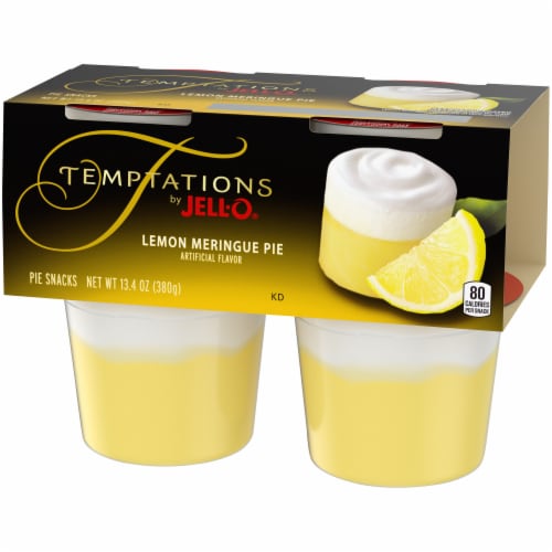 Jell-O Temptations Lemon Meringue Pie Pudding Cups Snack Perspective: right