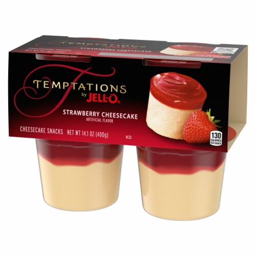Jell-O Temptations Strawberry Cheesecake Pudding Cups Snack Perspective: right