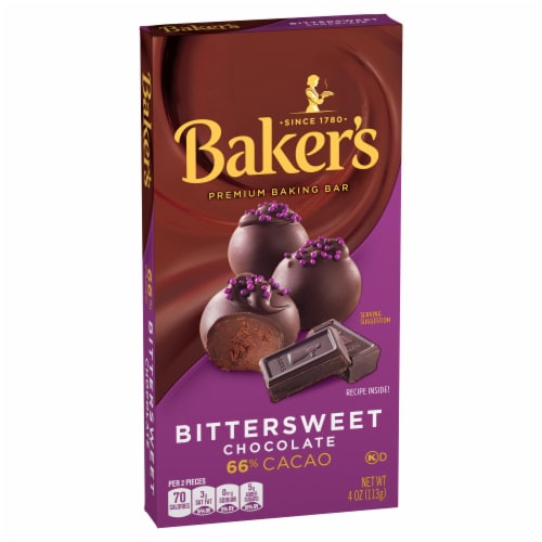 Baker's Bittersweet Chocolate Premium Baking Bar with 66% Cacao Perspective: right