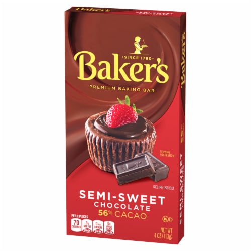 Baker's Semi-Sweet Chocolate Premium Baking Bar with 56% Cacao Perspective: right