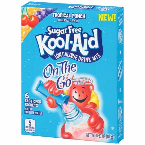 Kool-Aid On-The-Go Sugar Free Tropical Punch Drink Mix Packets Perspective: right