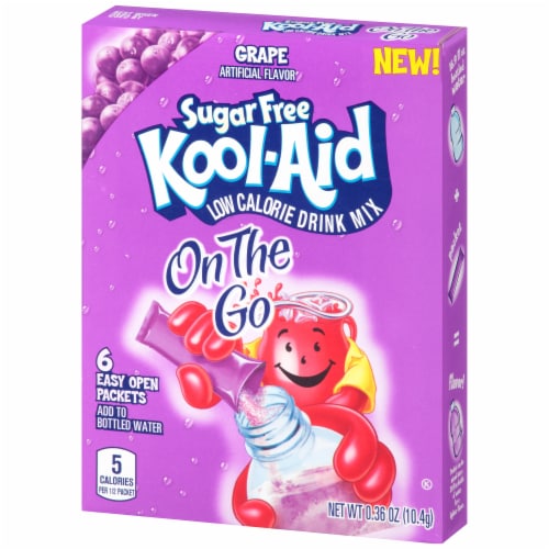 Kool-Aid On-The-Go Sugar Free Grape Drink Mix Packets Perspective: right