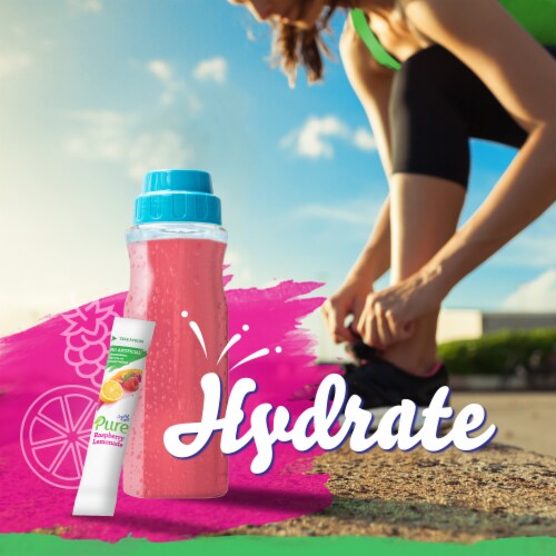Crystal Light Pure Raspberry Lemonade Drink Mix Packets Perspective: right