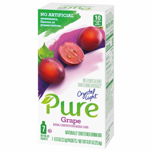 Crystal Light Pure Grape Naturally Flavored Powdered Drink Mix with No Artificial Sweeteners Perspective: right
