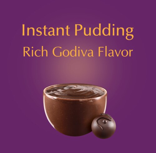Godiva Dark Chocolate Instant Pudding Mix Perspective: right