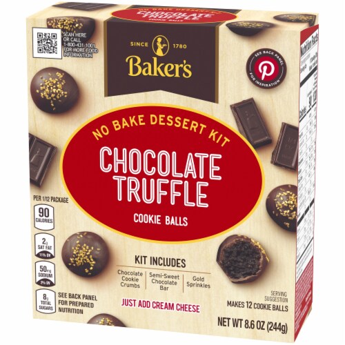 Baker's Chocolate Truffle Cookie Balls No Bake Dessert Kit Perspective: right