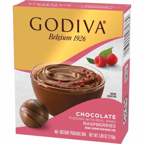 Godiva Chocolate Pudding with Real Dried Raspberries Instant Pudding Mix Perspective: right
