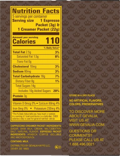 Gevalia Cafe At Home Cappuccino Specialty Coffee Beverage Blend Perspective: right