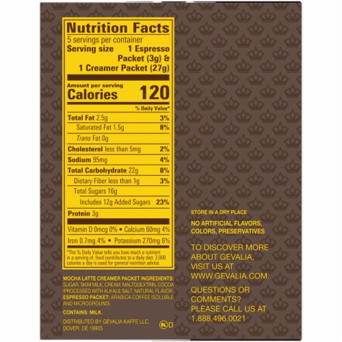 Gevalia Cafe At Home Mocha Latte Specialty Coffee Beverage Blend Perspective: right
