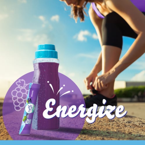Crystal Light Grape Naturally Flavored Powdered Drink Mix with Caffeine Perspective: right