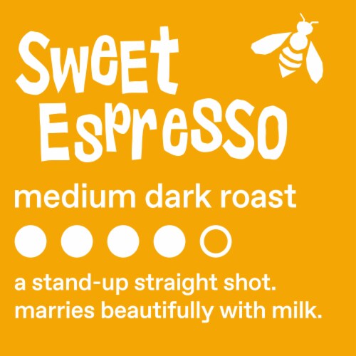 Ethical Bean Sweet Espresso Medium Dark Roast Fairtrade Organic Ground Coffee, Bag Perspective: right