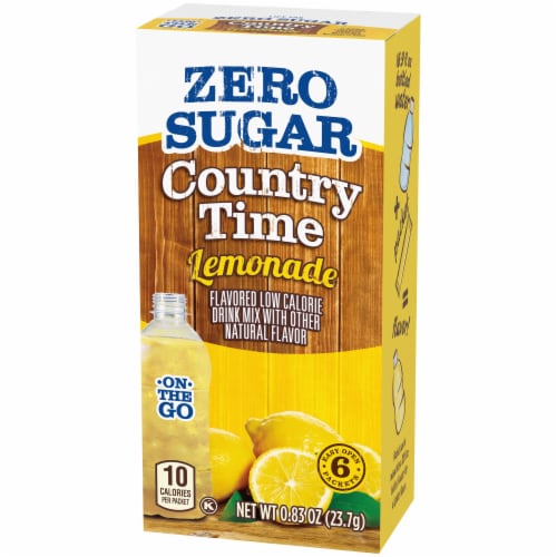 Country Time Zero Sugar Lemonade Drink Mix Packets Perspective: right