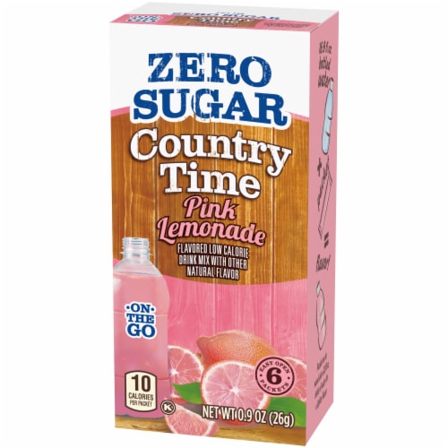 Country Time Zero Sugar Pink Lemonade Powdered Drink Mix Perspective: right