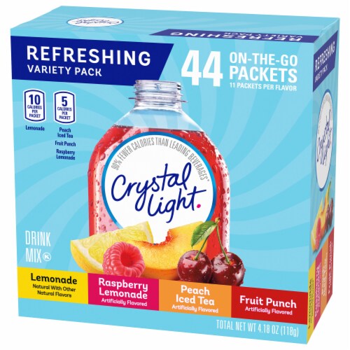 Crystal Light Caffeine On-the-Go Drink Mix Packets Variety Pack Perspective: right