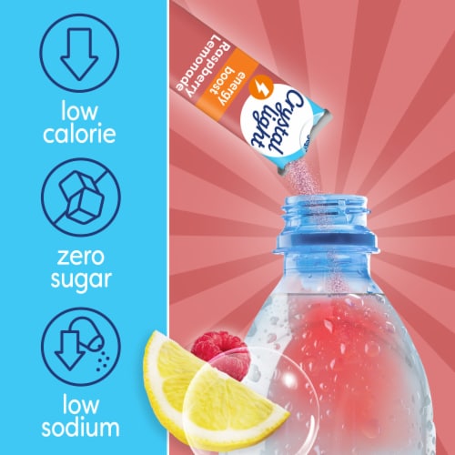 Crystal Light Raspberry Lemonade Energy Boost Drink Mix Perspective: right