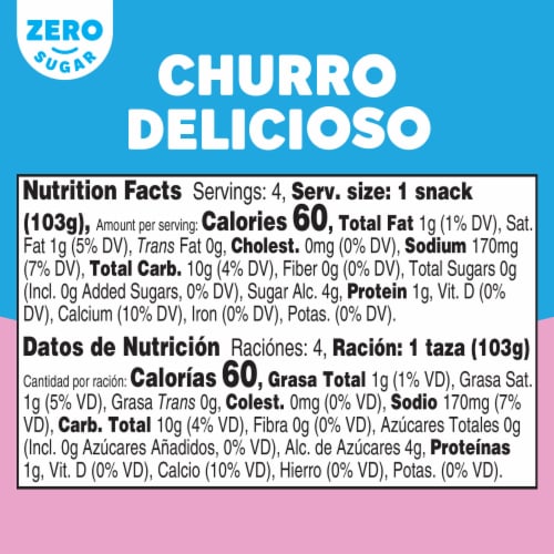 Jell-O Zero Sugar Churro Delicioso Ready-to-Eat Pudding Snack Cups, 14.5 oz